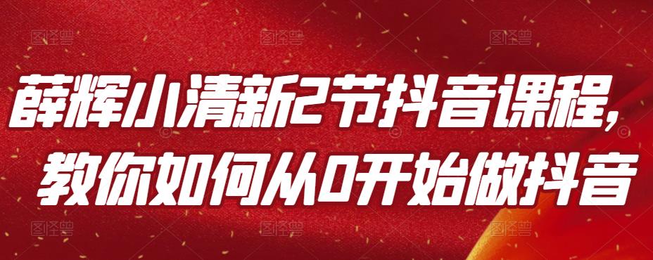 1120、薛辉小清新2节抖音课程，教你如何从0开始做抖音-知识学院