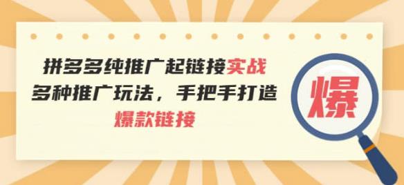 1272、拼多多纯推广起链接实战：多种推广玩法，手把手打造爆款链接-知识学院