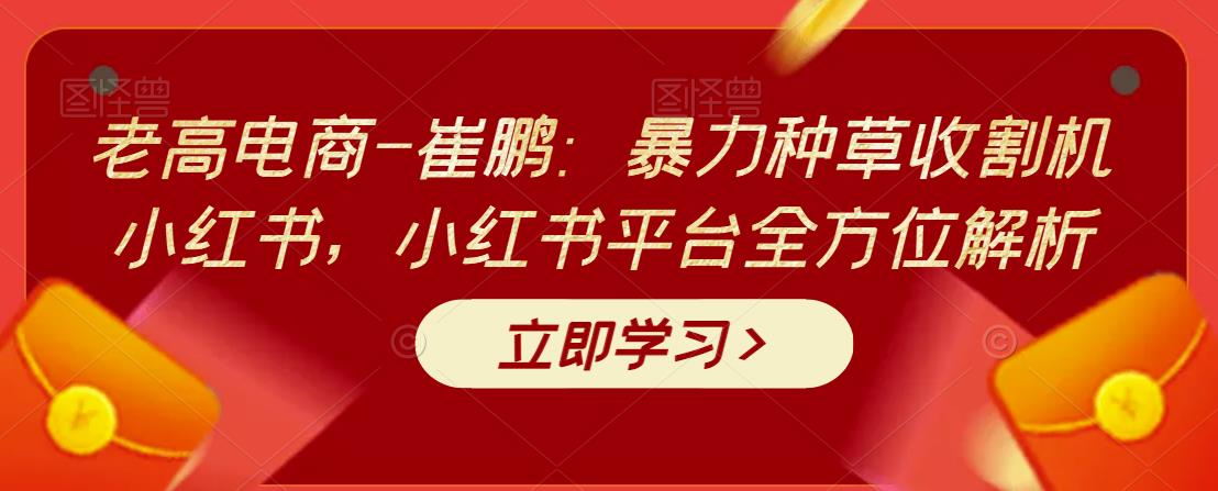 1563、老高电商-崔鹏：暴力种草收割机小红书，小红书平台全方位解析-知识学院