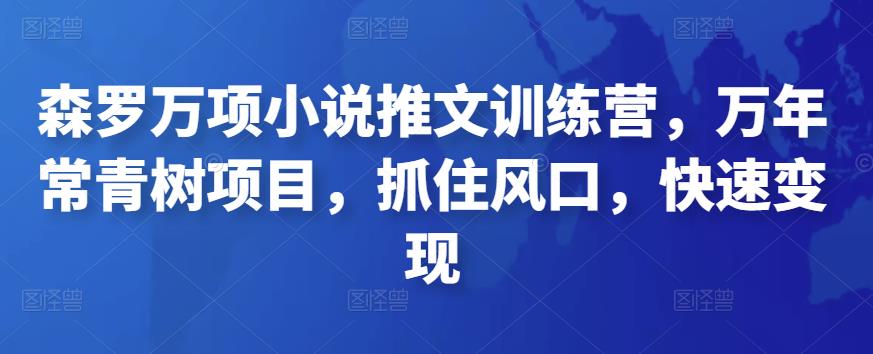 1435、森罗万项小说推文训练营，万年常青树项目，抓住风口，快速变现-知识学院