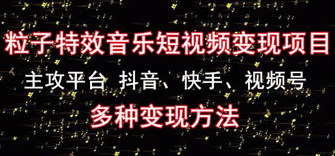 1662、黄岛主《粒子特效音乐短视频变现项目》主攻平台抖音、快手、视频号多种变现方法-知识学院