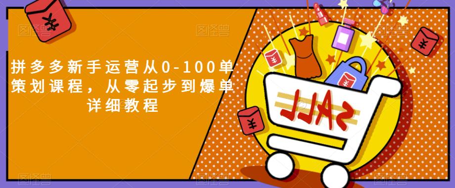 2474、拼多多新手运营从0-100单策划课程，从零起步到爆单详细教程-知识学院