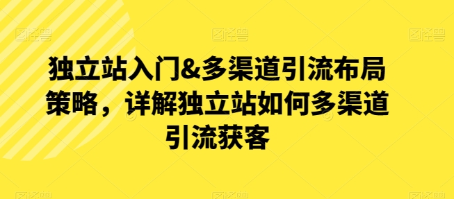 3255、独立站入门&多渠道引流布局策略，详解独立站如何多渠道引流获客-知识学院